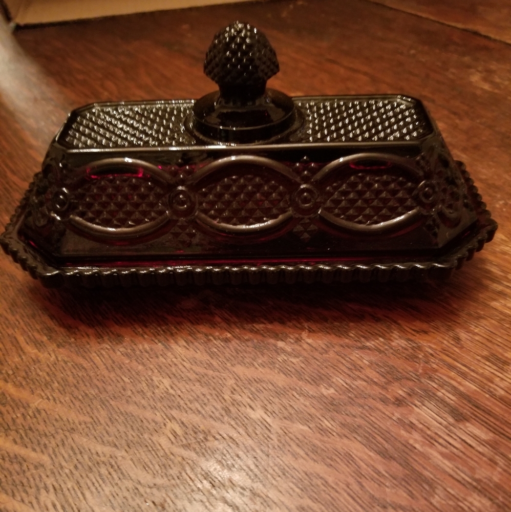 Avon Ruby Red 1876 Cape Cod Butter Dish